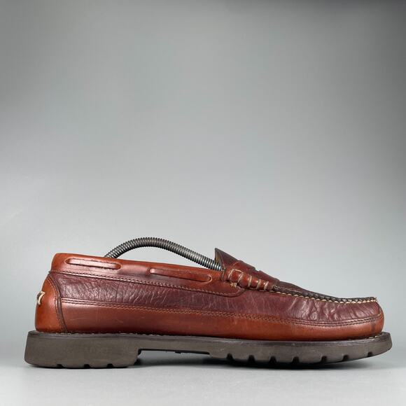 LL Bean Allagash Men\'s Size 11.5 D Brown Leather Slip On Penny Loafer Dress Shoe main image 4